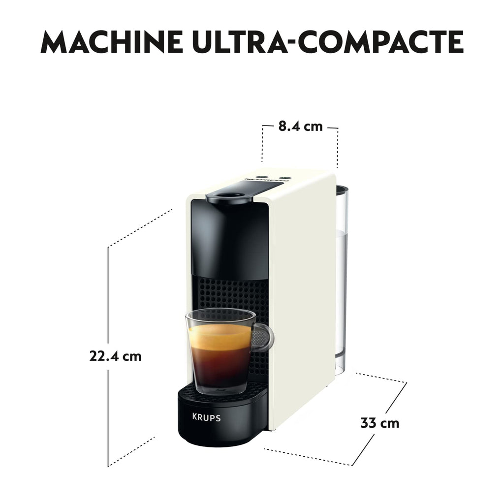 Aurent Essenza Mini – Cafetière à Capsules Blanche Ultra-Compacte | 14 Capsules Offertes