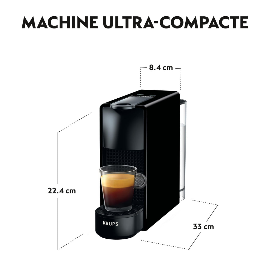 Aurent Essenza Mini – Cafetière à Capsules Noire | 2 Tailles | Design Épuré