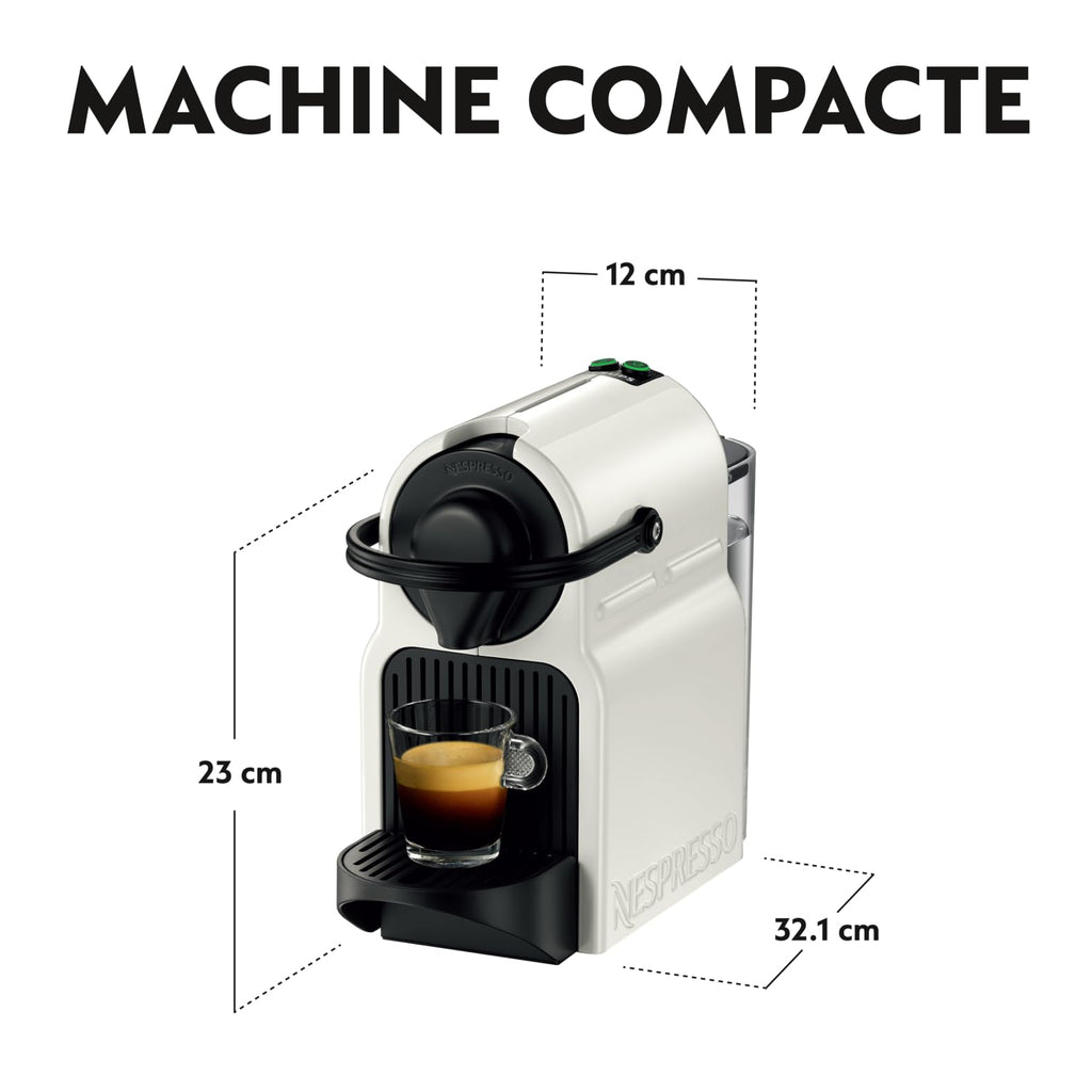 Aurent Inissia Blanche – Cafetière Espresso à Capsules | 19 Bars | Préchauffage 25s
