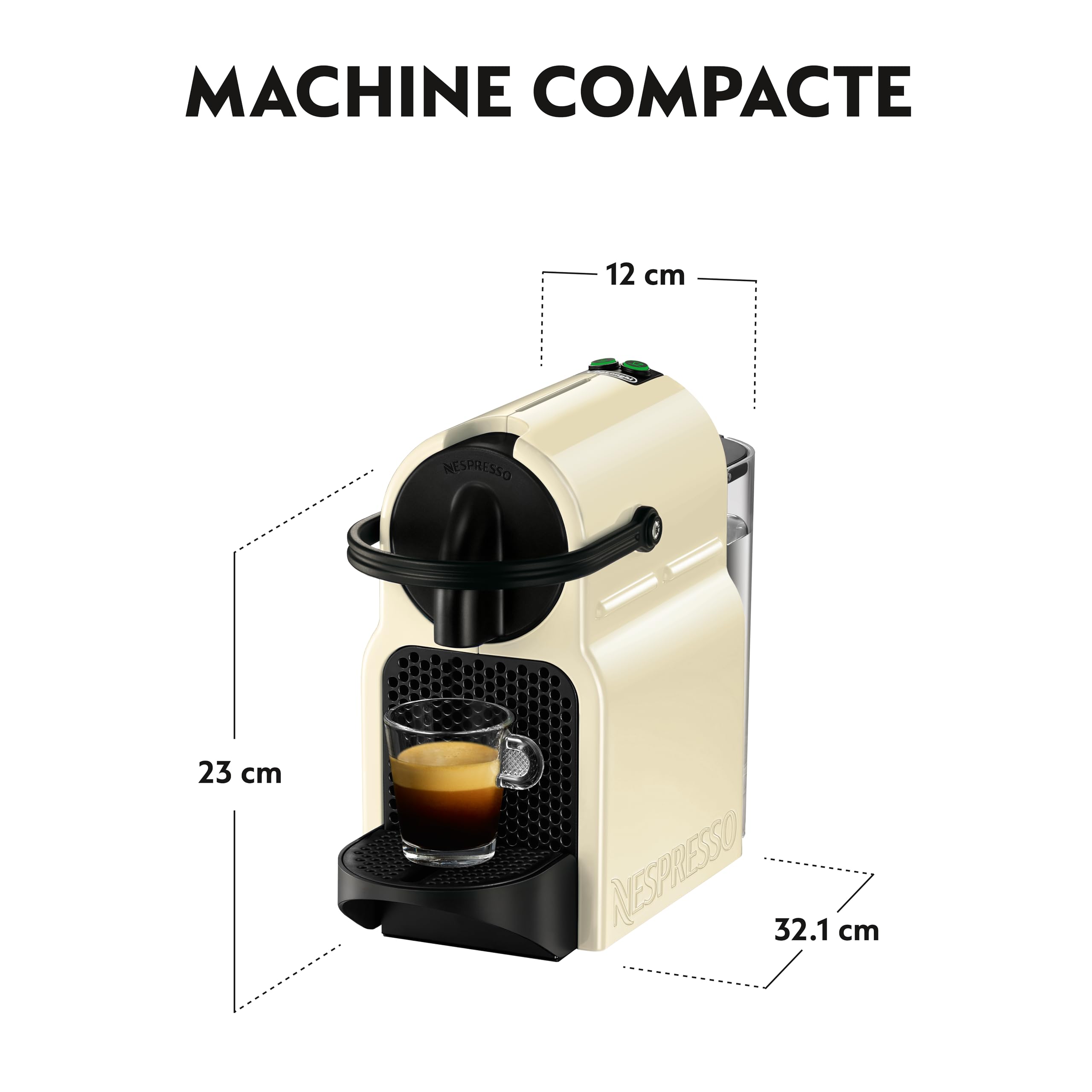 Aurent Inissia – Machine à Café à Capsules Crème Vanille | 19 Bars | 1260W
